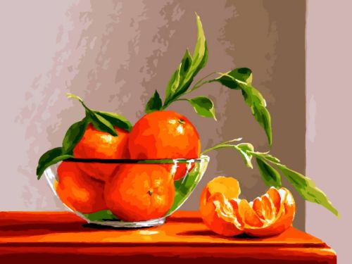 Картина по номерам Белоснежка: Натюрморт с апельсином (1108-AS)